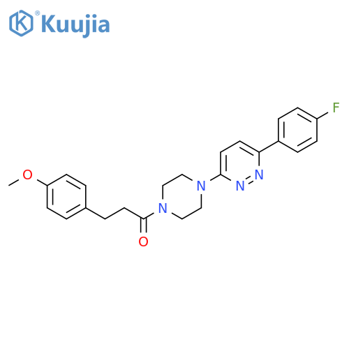1-{4-[6-(4-fluorophenyl)pyridazin-3-yl]piperazin-1-yl}-3-(4-methoxyphenyl)propan-1-one structure