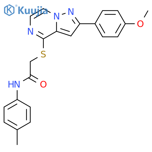 2-{[2-(4-methoxyphenyl)pyrazolo[1,5-a]pyrazin-4-yl]sulfanyl}-N-(4-methylphenyl)acetamide structure