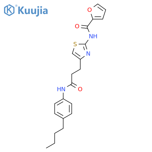 N-(4-{2-[(4-butylphenyl)carbamoyl]ethyl}-1,3-thiazol-2-yl)furan-2-carboxamide structure