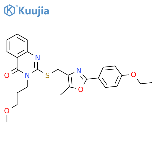 2-({[2-(4-ethoxyphenyl)-5-methyl-1,3-oxazol-4-yl]methyl}sulfanyl)-3-(3-methoxypropyl)-3,4-dihydroquinazolin-4-one structure