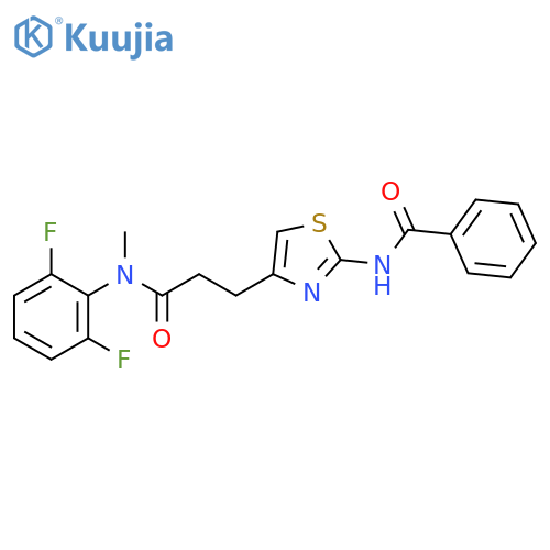 N-[4-(2-{[(2,6-difluorophenyl)methyl]carbamoyl}ethyl)-1,3-thiazol-2-yl]benzamide structure