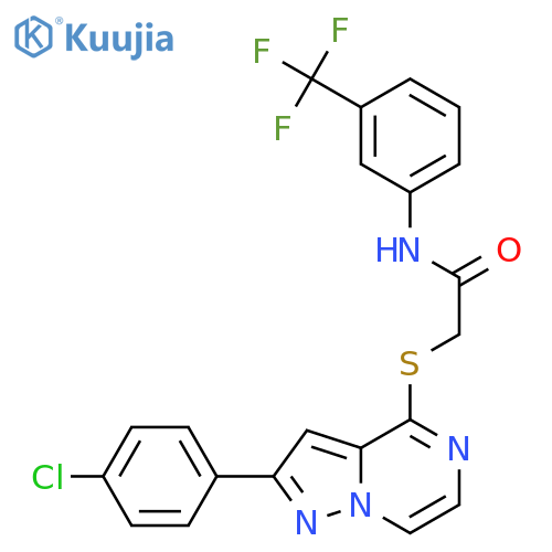 2-{[2-(4-chlorophenyl)pyrazolo[1,5-a]pyrazin-4-yl]sulfanyl}-N-[3-(trifluoromethyl)phenyl]acetamide structure