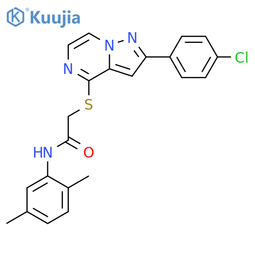 2-{[2-(4-chlorophenyl)pyrazolo[1,5-a]pyrazin-4-yl]sulfanyl}-N-(2,5-dimethylphenyl)acetamide structure