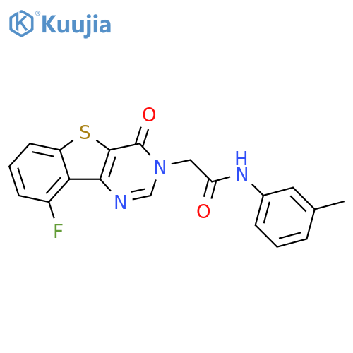 2-{13-fluoro-6-oxo-8-thia-3,5-diazatricyclo[7.4.0.0^{2,7}]trideca-1(13),2(7),3,9,11-pentaen-5-yl}-N-(3-methylphenyl)acetamide structure