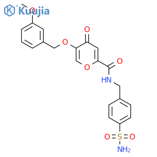 5-[(3-methoxyphenyl)methoxy]-4-oxo-N-[(4-sulfamoylphenyl)methyl]-4H-pyran-2-carboxamide structure