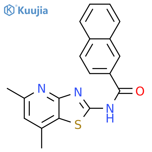N-{5,7-dimethyl-[1,3]thiazolo[4,5-b]pyridin-2-yl}naphthalene-2-carboxamide structure