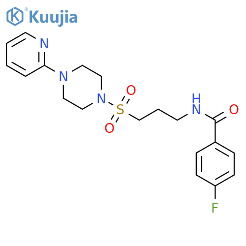 4-fluoro-N-(3-{[4-(pyridin-2-yl)piperazin-1-yl]sulfonyl}propyl)benzamide structure