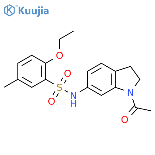 N-(1-acetyl-2,3-dihydro-1H-indol-6-yl)-2-ethoxy-5-methylbenzene-1-sulfonamide structure