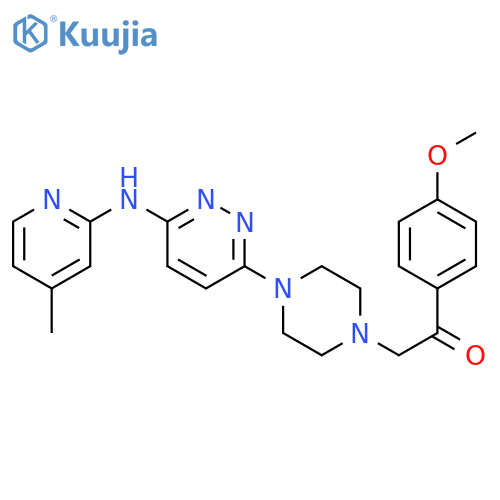2-(4-methoxyphenyl)-1-(4-{6-[(4-methylpyridin-2-yl)amino]pyridazin-3-yl}piperazin-1-yl)ethan-1-one structure