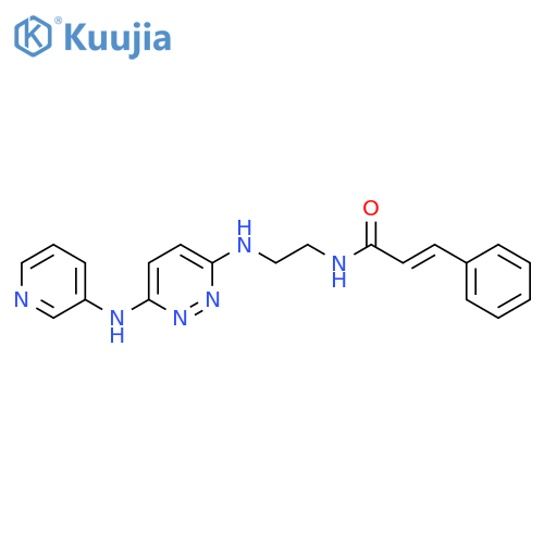 (2E)-3-phenyl-N-[2-({6-[(pyridin-3-yl)amino]pyridazin-3-yl}amino)ethyl]prop-2-enamide structure