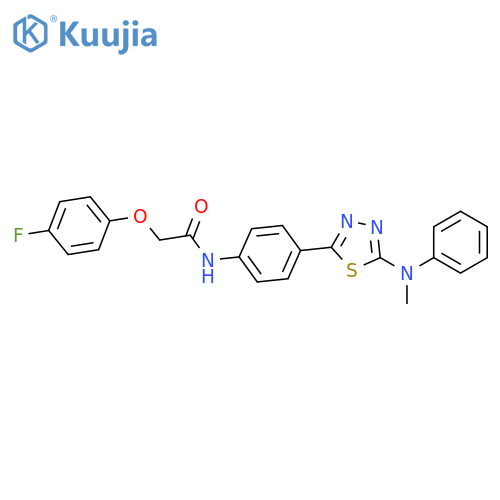 2-(4-fluorophenoxy)-N-(4-{5-[methyl(phenyl)amino]-1,3,4-thiadiazol-2-yl}phenyl)acetamide structure