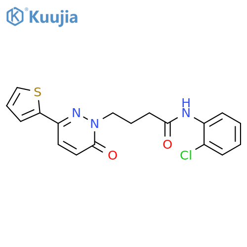 N-(2-chlorophenyl)-4-[6-oxo-3-(thiophen-2-yl)-1,6-dihydropyridazin-1-yl]butanamide structure