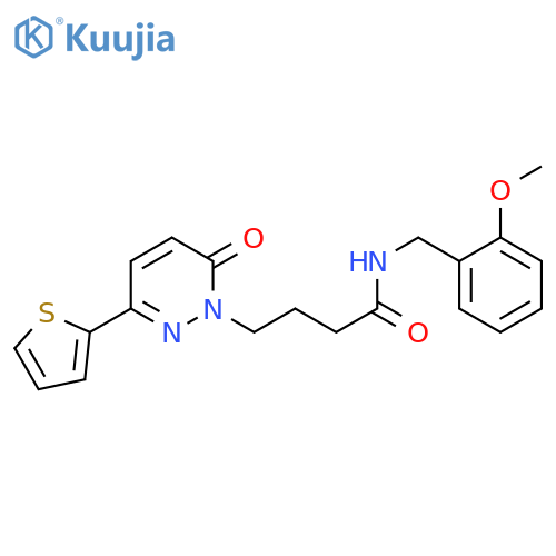 N-[(2-methoxyphenyl)methyl]-4-[6-oxo-3-(thiophen-2-yl)-1,6-dihydropyridazin-1-yl]butanamide structure