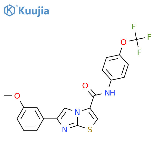 6-(3-methoxyphenyl)-N-[4-(trifluoromethoxy)phenyl]imidazo[2,1-b][1,3]thiazole-3-carboxamide structure