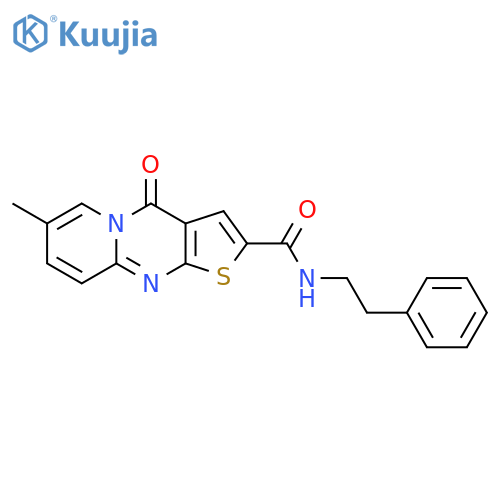 12-methyl-2-oxo-N-(2-phenylethyl)-6-thia-1,8-diazatricyclo[7.4.0.0^{3,7}]trideca-3(7),4,8,10,12-pentaene-5-carboxamide structure