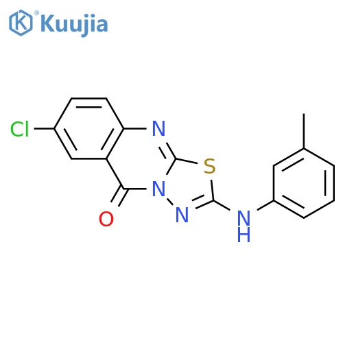 7-chloro-2-[(3-methylphenyl)amino]-5H-[1,3,4]thiadiazolo[2,3-b]quinazolin-5-one structure