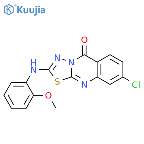 8-chloro-2-[(2-methoxyphenyl)amino]-5H-[1,3,4]thiadiazolo[2,3-b]quinazolin-5-one structure