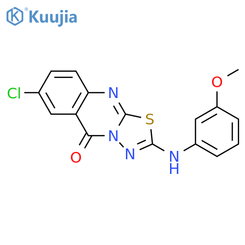 7-chloro-2-[(3-methoxyphenyl)amino]-5H-[1,3,4]thiadiazolo[2,3-b]quinazolin-5-one structure