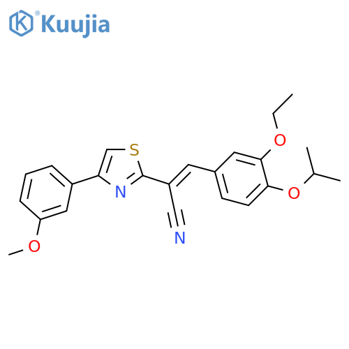 (2E)-3-[3-ethoxy-4-(propan-2-yloxy)phenyl]-2-[4-(3-methoxyphenyl)-1,3-thiazol-2-yl]prop-2-enenitrile structure