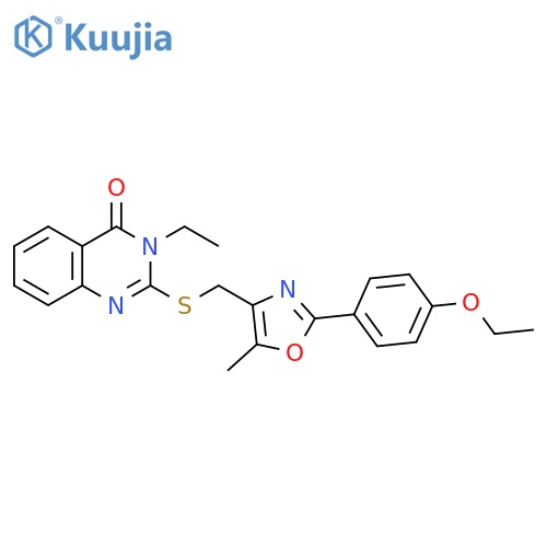 2-({[2-(4-ethoxyphenyl)-5-methyl-1,3-oxazol-4-yl]methyl}sulfanyl)-3-ethyl-3,4-dihydroquinazolin-4-one structure