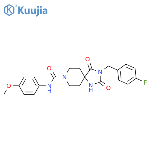 3-[(4-fluorophenyl)methyl]-N-(4-methoxyphenyl)-2,4-dioxo-1,3,8-triazaspiro[4.5]decane-8-carboxamide structure