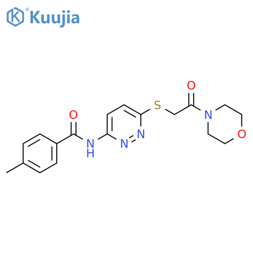4-methyl-N-(6-{[2-(morpholin-4-yl)-2-oxoethyl]sulfanyl}pyridazin-3-yl)benzamide structure