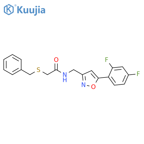 2-(benzylsulfanyl)-N-{[5-(2,4-difluorophenyl)-1,2-oxazol-3-yl]methyl}acetamide structure