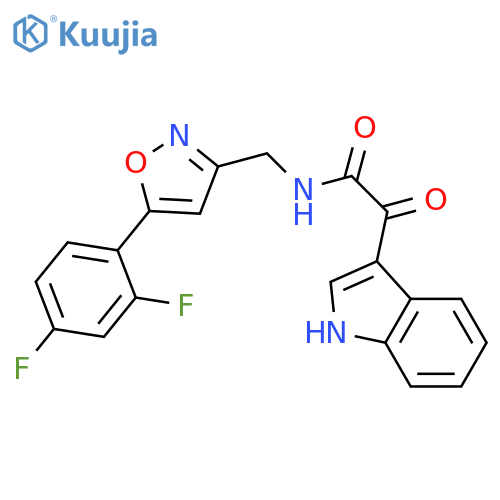 N-{[5-(2,4-difluorophenyl)-1,2-oxazol-3-yl]methyl}-2-(1H-indol-3-yl)-2-oxoacetamide structure