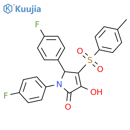 1,5-bis(4-fluorophenyl)-3-hydroxy-4-(4-methylbenzenesulfonyl)-2,5-dihydro-1H-pyrrol-2-one structure
