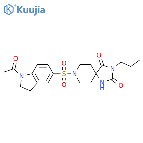 8-[(1-acetyl-2,3-dihydro-1H-indol-5-yl)sulfonyl]-3-propyl-1,3,8-triazaspiro[4.5]decane-2,4-dione structure