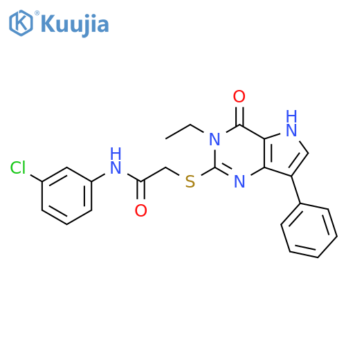 N-(3-chlorophenyl)-2-({3-ethyl-4-oxo-7-phenyl-3H,4H,5H-pyrrolo[3,2-d]pyrimidin-2-yl}sulfanyl)acetamide structure