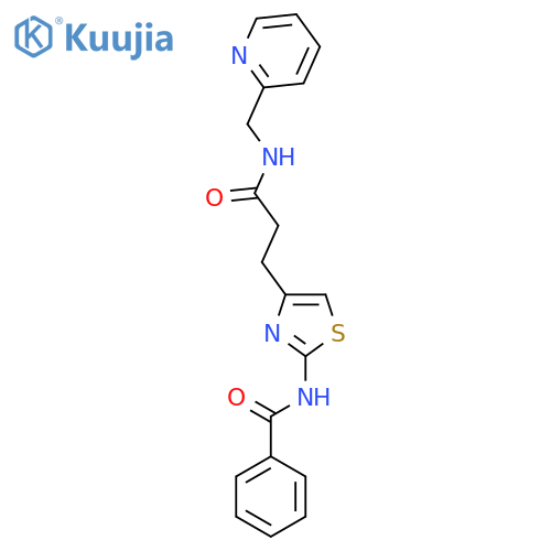 N-[4-(2-{[(pyridin-2-yl)methyl]carbamoyl}ethyl)-1,3-thiazol-2-yl]benzamide structure