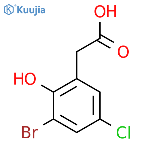 2-(3-Bromo-5-chloro-2-hydroxyphenyl)acetic acid structure