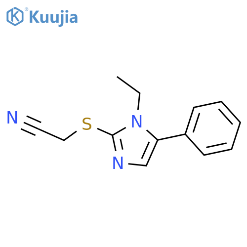 2-[(1-ethyl-5-phenyl-1H-imidazol-2-yl)sulfanyl]acetonitrile structure