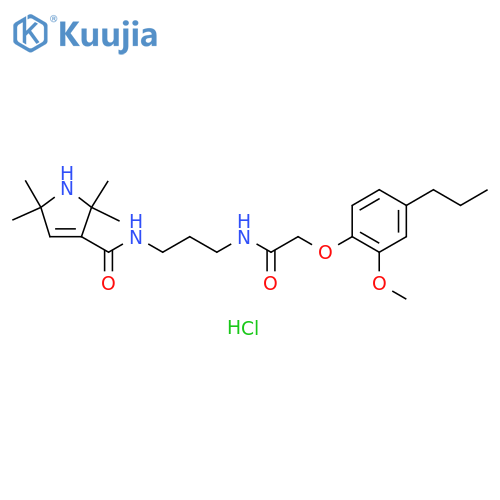 1H-Pyrrole-3-carboxamide, 2,5-dihydro-N-[3-[[2-(2-methoxy-4-propylphenoxy)acetyl]amino]propyl]-2,2,5,5-tetramethyl-, hydrochloride (1:1) structure