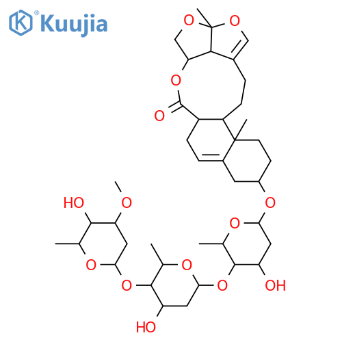 Glaucogenin C; 3-O-[α-L-Cymaropyranosyl-(1→4)-β-D-digitoxopyranosyl-(1→4)-β-D-canaropyranoside] structure