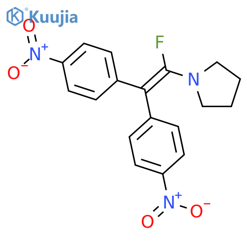 Pyrrolidine, 1-[1-fluoro-2,2-bis(4-nitrophenyl)ethenyl]- structure