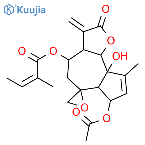[(3ar,4r,6r,6ar,7r,9as,9bs)-7-acetyloxy-9a-hydroxy-9-methyl-3-methylidene-2-oxospiro[3a,4,5,6a,7,9b-hexahydroazuleno[4,5-b]furan-6,2'-oxirane]-4-yl] (z)-2-methylbut-2-enoate structure