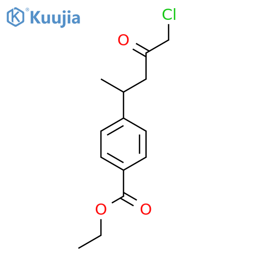 Benzoic acid, 4-(4-chloro-1-methyl-3-oxobutyl)-, ethyl ester structure