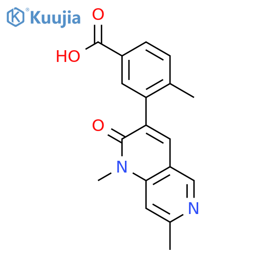 3-(1,7-dimethyl-2-oxo-1,2-dihydro-1,6-naphthyridin-3-yl)-4-methylbenzoic acid structure
