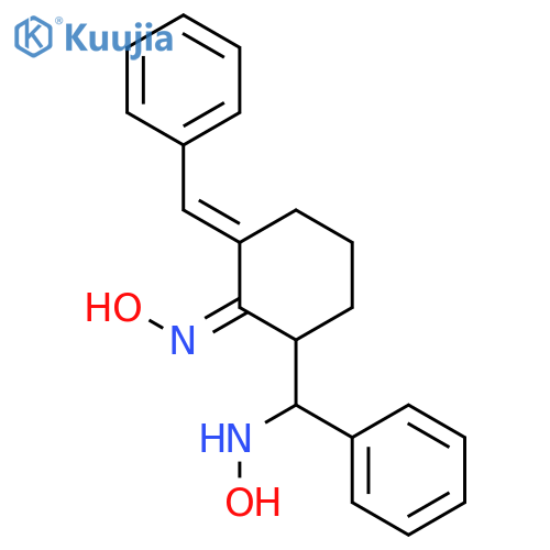 Cyclohexanone, 2-[(hydroxyamino)phenylmethyl]-6-(phenylmethylene)-, oxime structure