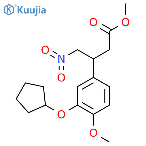 methyl 3-(3-cyclopentyloxy-4-methoxyphenyl)-4-nitrobutanoate structure