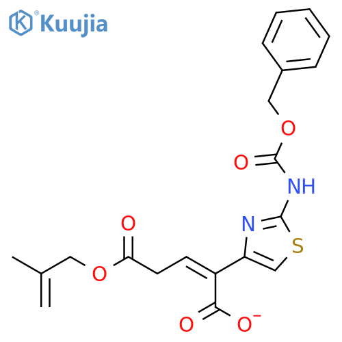 2-Pentenedioic acid, 2-[2-[[(phenylmethoxy)carbonyl]amino]-4-thiazolyl]-, 5-(2-methyl-2-propenyl) ester, (Z)- structure