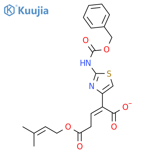 2-Pentenedioic acid, 2-[2-[[(phenylmethoxy)carbonyl]amino]-4-thiazolyl]-, 5-(3-methyl-2-butenyl) ester, (Z)- structure