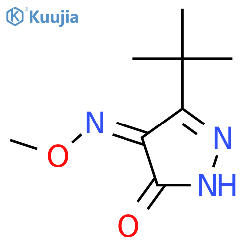 1H-Pyrazole-4,5-dione, 3-(1,1-dimethylethyl)-, 4-(O-methyloxime) structure