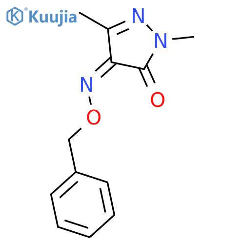 1H-Pyrazole-4,5-dione, 1,3-dimethyl-, 4-[O-(phenylmethyl)oxime] structure