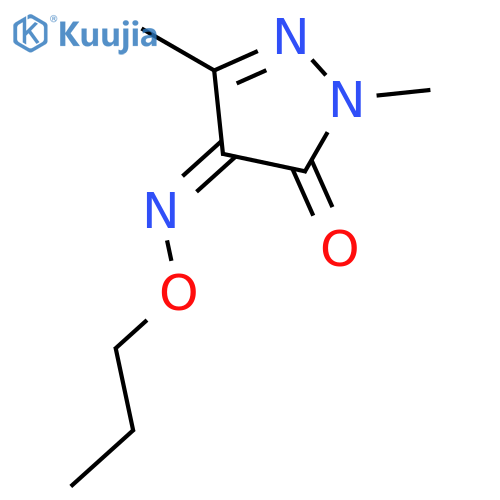 1H-Pyrazole-4,5-dione, 1,3-dimethyl-, 4-(O-propyloxime) structure