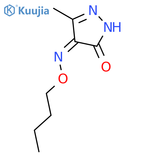 1H-Pyrazole-4,5-dione, 3-methyl-, 4-(O-butyloxime) structure