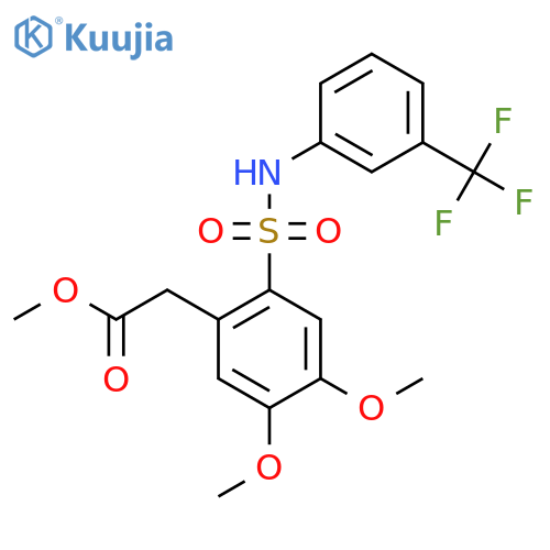 Methyl 2-(4,5-dimethoxy-2-{[3-(trifluoromethyl)phenyl]sulfamoyl}phenyl)acetate structure
