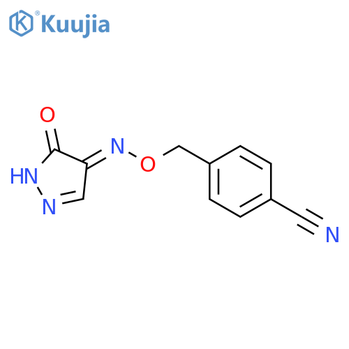 Benzonitrile, 4-[[[(1,5-dihydro-5-oxo-4H-pyrazol-4-ylidene)amino]oxy]methyl]- structure